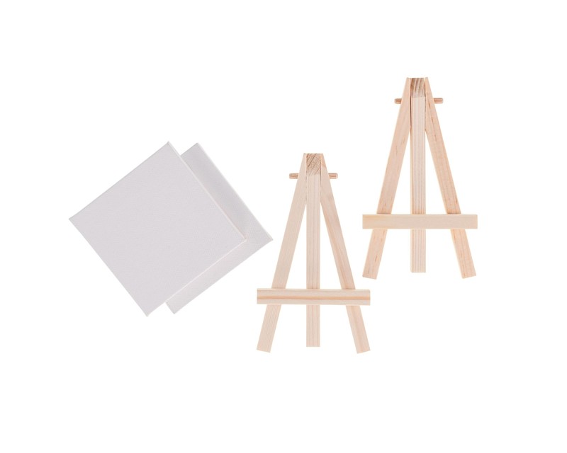 Hello, Artist! Party Pack Mini Canvas with Easel, 4 Pieces, None