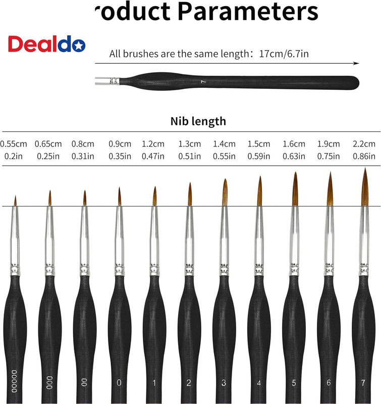 11PCS Fine Detail Paint Brushes Set, Miniature Painting Brushes Kit for Oil, Acr gallery