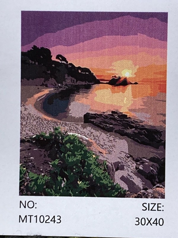 Paint by Number for Adults Beach Orange Sunset Tropical on Canvas 30″ x 40″