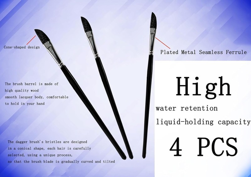 4Pcs Dagger Striper Brush Set Dagger Paint Brushes Set Professional Watercolo... gallery