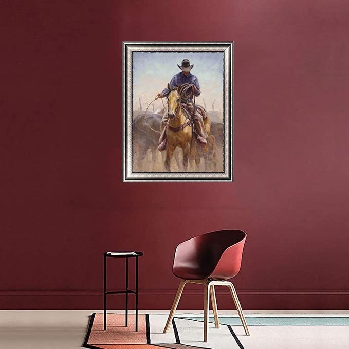 5D Diamond Art Painting Kits West Cowboy Riding Horse 16x20 inches, Clear gallery