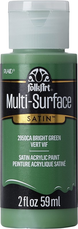 2950 MultiSurface Acrylic Paint Bright Green 2 Oz Art Canvas Craft Supplies