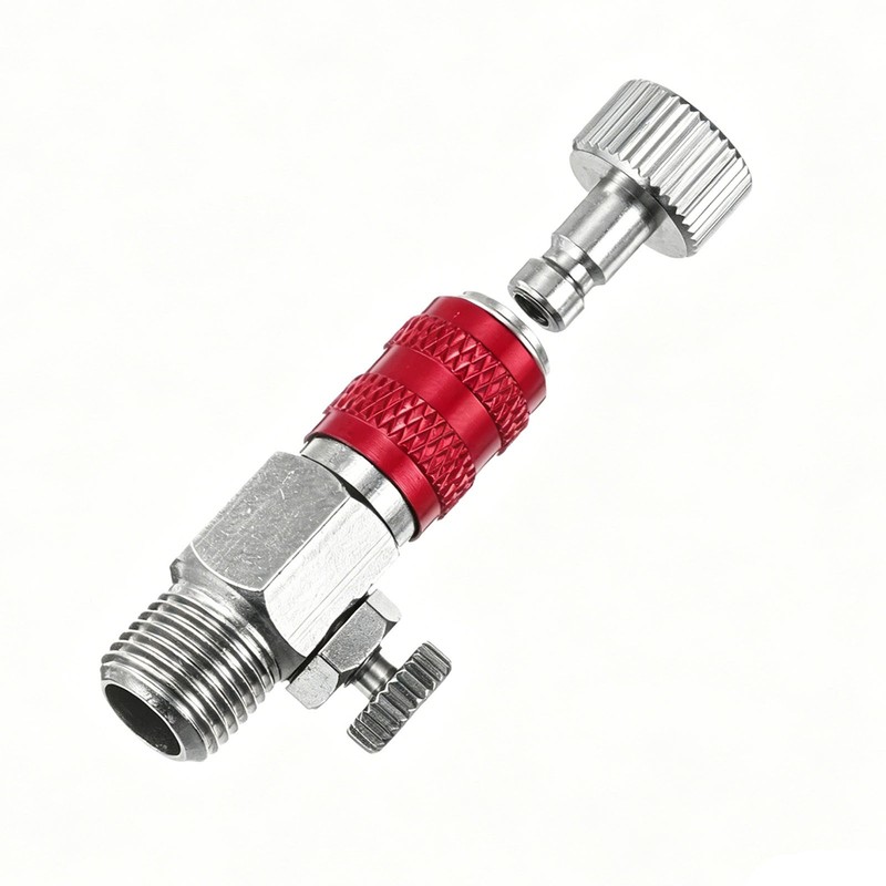 2Pcs 1/8 Air Brush Control Valve Quick Connect Adapter w/ Airflow Regulator Red gallery