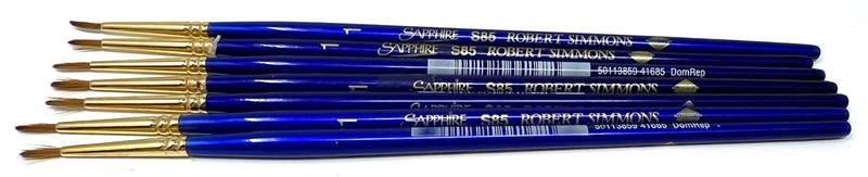 Lot of 6 Robert Simmons Sapphire Professional Artist Paint Brush S85 1 Round