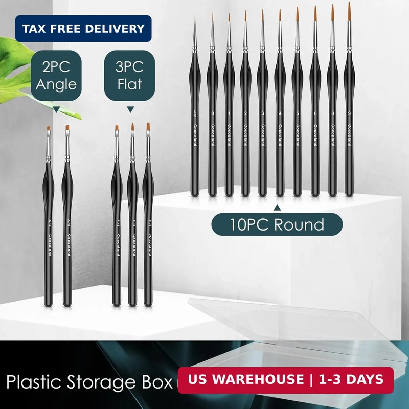 Miniature Paint Brushes,15Pcs Small Fine Tip Paintbrushes, Micro Detail Paint Br gallery