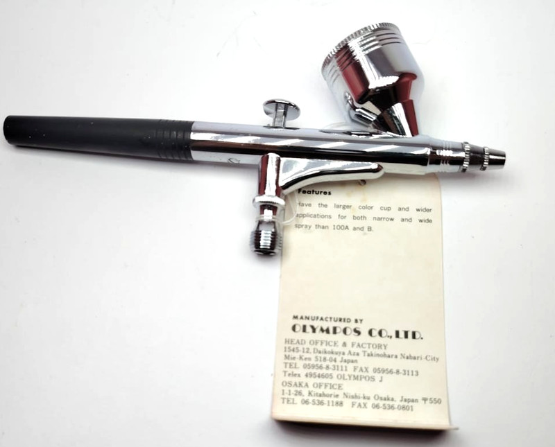 Olympos HP-100C Airbrush NOS 0.3mm Made in Japan New in Box FedEx RARE gallery