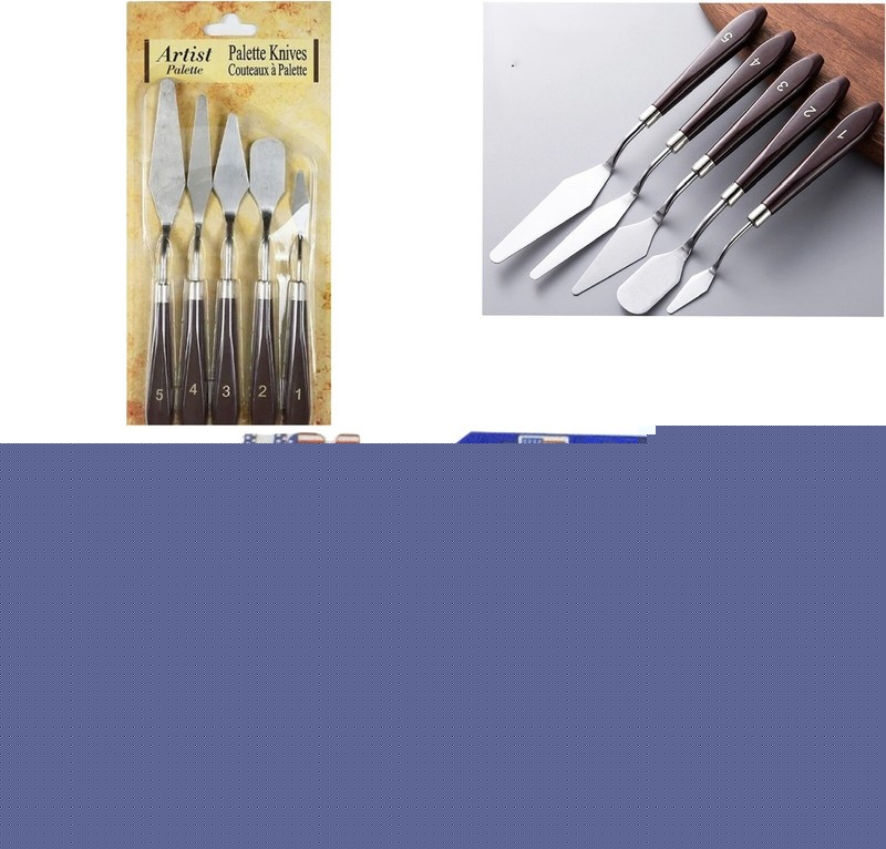 5pcs Stainless Steel Palette Knife Set,Scraper Spatula Set Artist Oil Paint Food