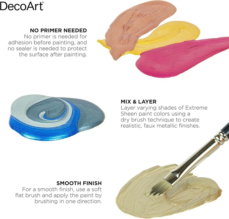 High-Quality 2 Ounce Silver Acrylic Paint - Non-Toxic Metallic Finish Inside/Out gallery