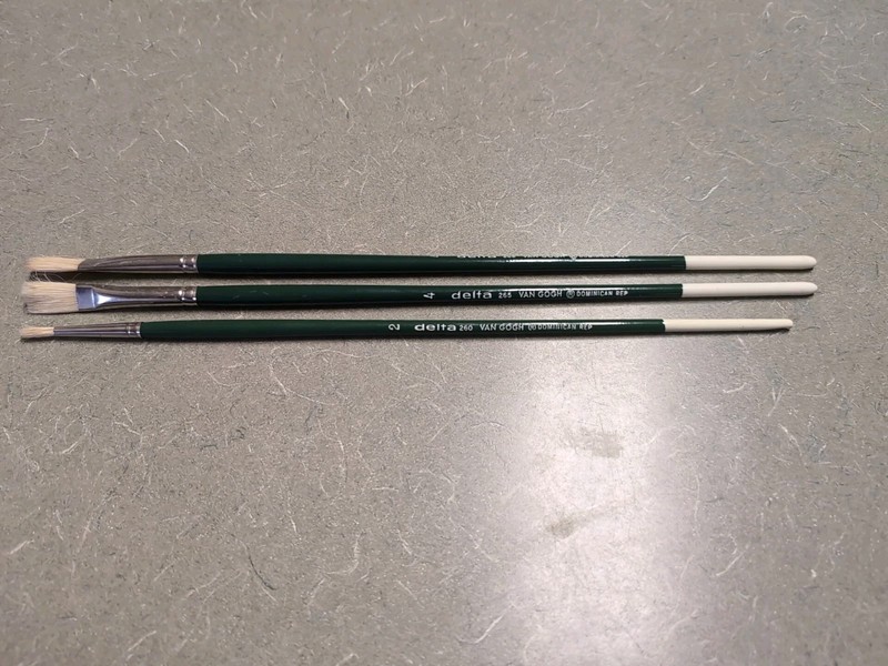 (3) Delta Van Gogh Artist Paint Brushes Styles 260 & 265