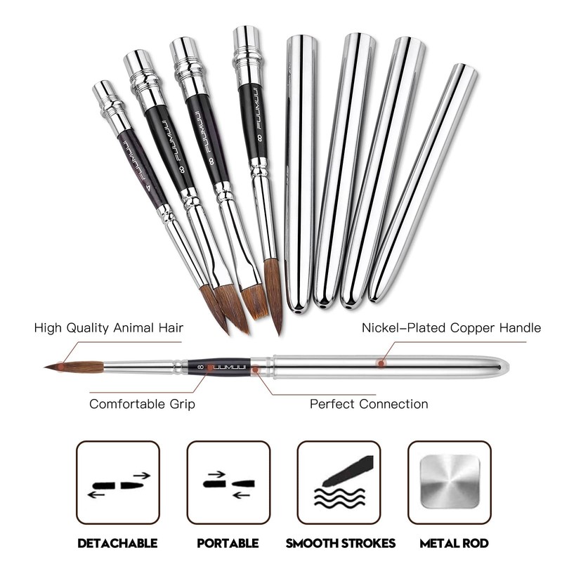 Kolinsky Sable Hair Round Watercolor Paint Brush 4Pcs Travel Set - Portable C... gallery