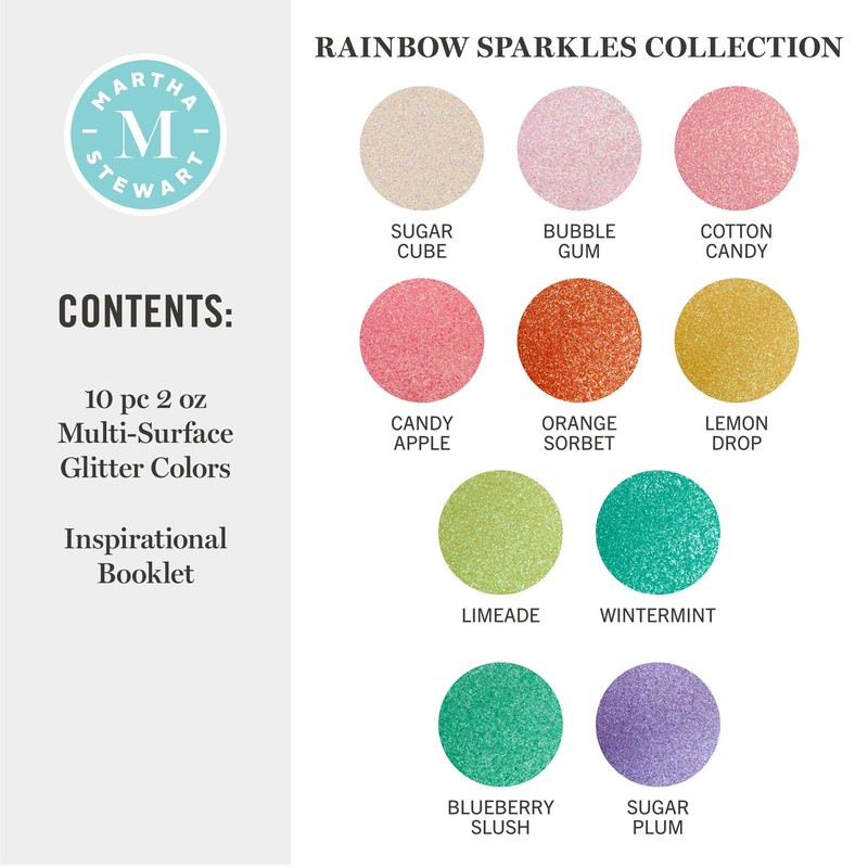 Martha Stewart Multi-Surface Specialty 10 pc Paint Set, Rainbow Sparkle gallery