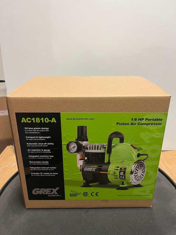 AC1810-A Grex 1/8 HP Portable Piston Air Compressor Airbrush Grex Airbrush New!