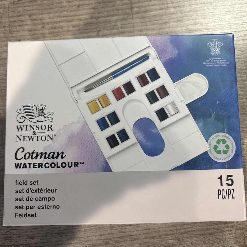 Winsor & Newton Cotman 15pc Watercolor, Field Set NIB