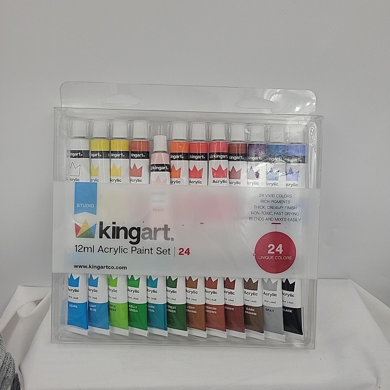 KINGART 12ml Acrylic Paint Set of 24 Vivid Colors