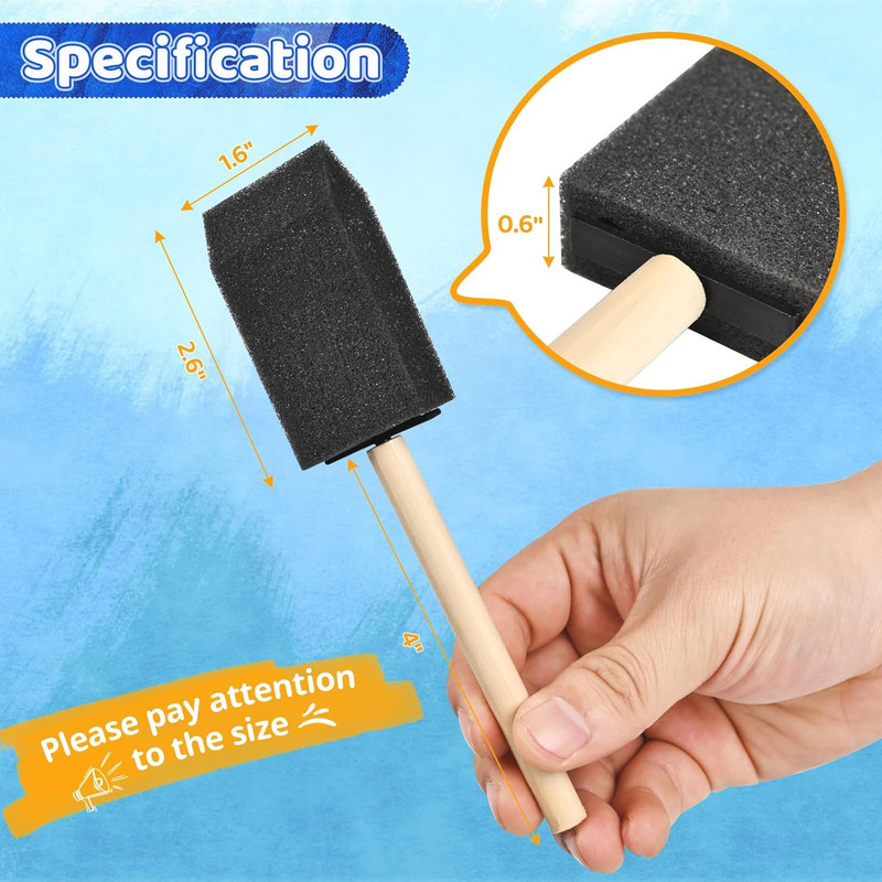 Foam Paint Brushes, 1.6 Inch, 8 Count, Sponge Paint Brush, Foam Brushes for Pain gallery