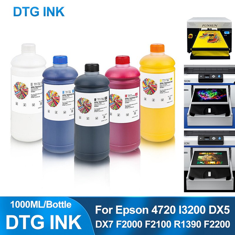 5 Colors 1000ml dtg ink for Epson XP600 TX800 L1800 1390 i3200 4720 printer