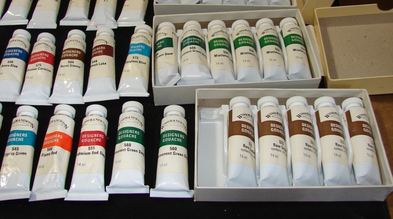 LOT==Fifty Six (56) Tubes Winsor-Newton Gouache Paint Tubes=Tube Size 14ML gallery