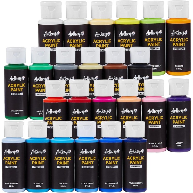 Acrylic Paint Set, 24 Colors 2 oz/59 ml Acrylic Paint Kit for Professional Ar... gallery