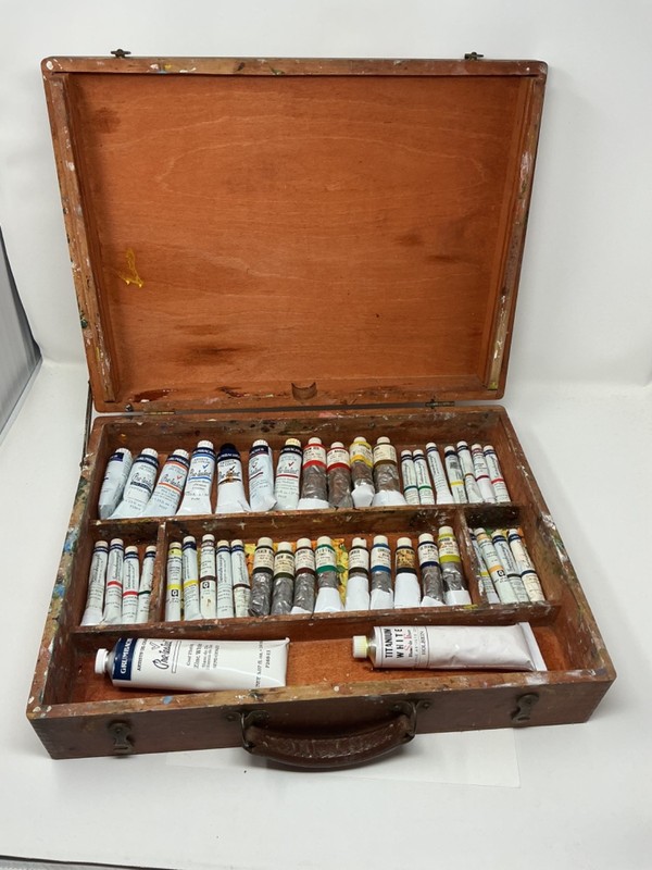 Vintage unused oil paint lot 42 tubes Holbein and Grumbacher And Vintage Artist