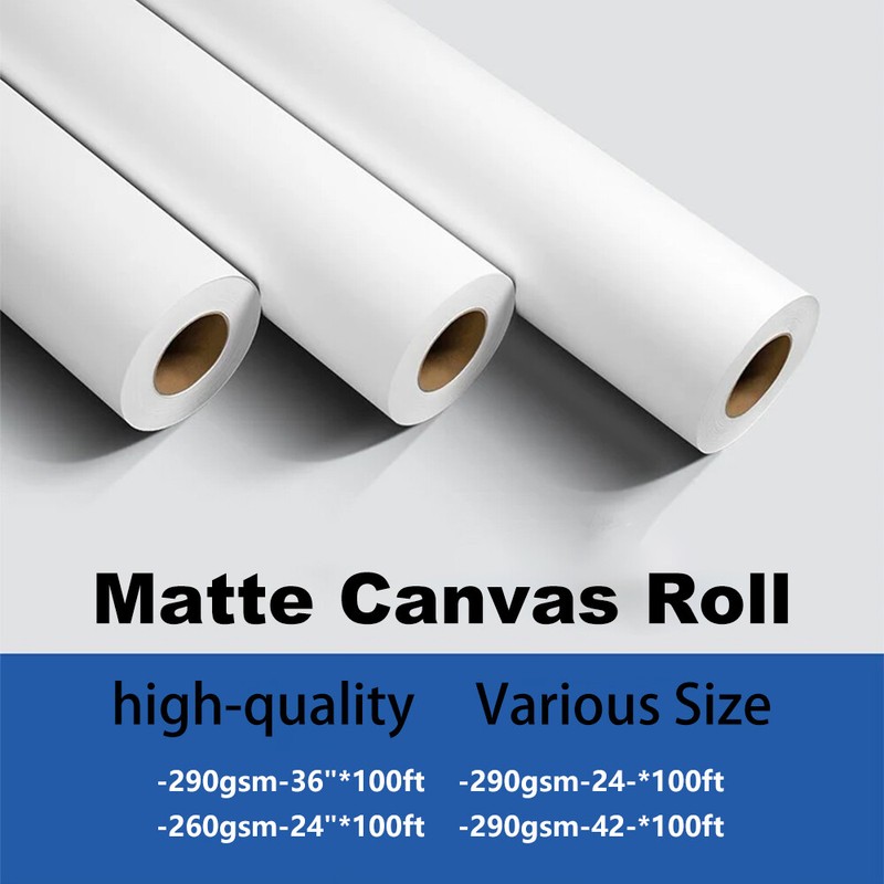 Premium Polyester Canvas Roll Waterproof Matte for 24″36″42″X100′ inkjet printer