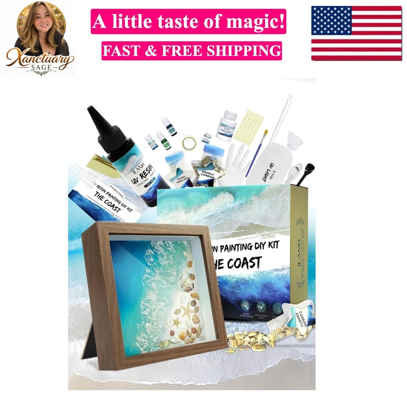 Crafts for Adults Resin Art Kit DIY Beach Ocean Themed Crafting Adult Girls N…