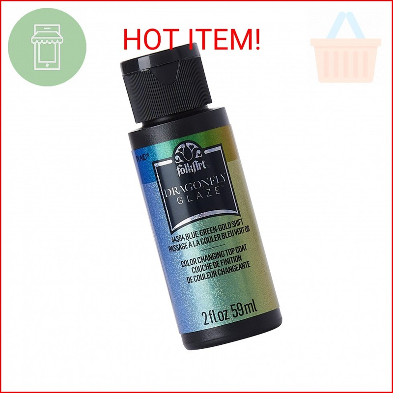 FolkArt Acrylic Multi-Surface Dragonfly Glaze Multi-Surface Paint (2 oz), 44384,