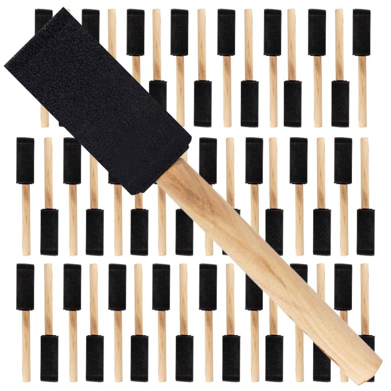 Pro Grade – Foam Brushes – 1 Inch 48 Piece Foam Brush Set