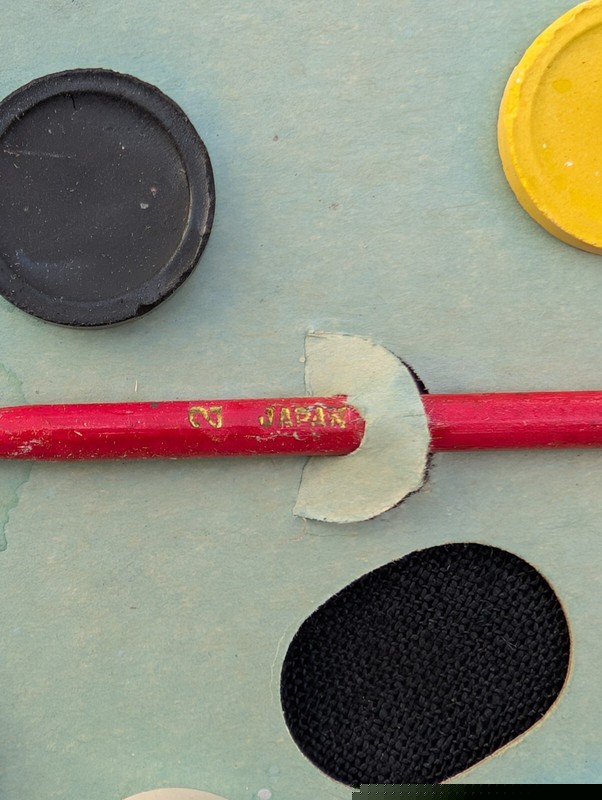 VINTAGE 1960s ARTIST PAINT PALETTE with WATERCOLORS BRUSH JAPAN gallery