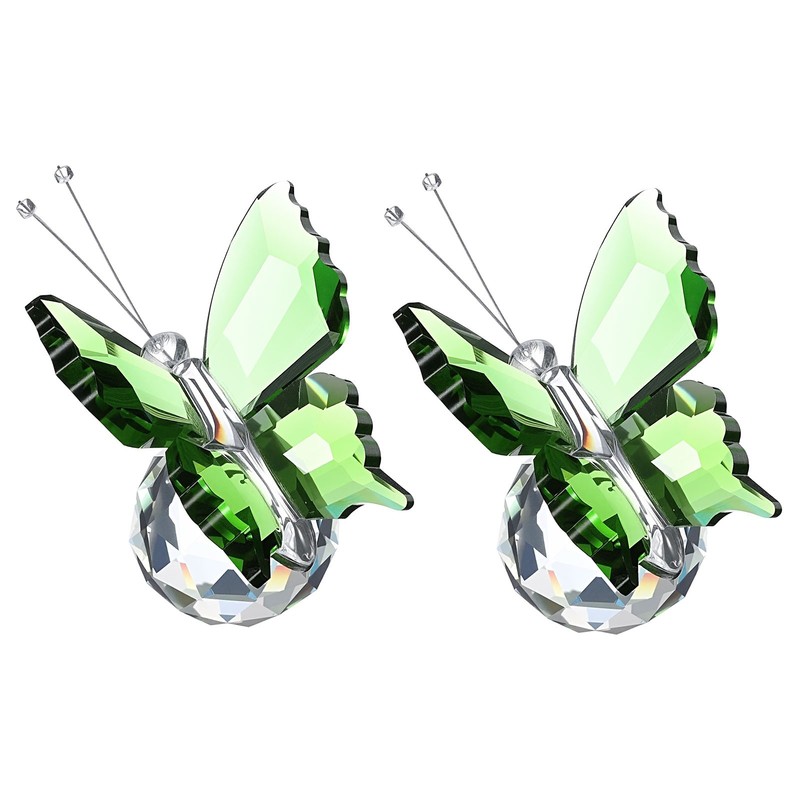 2 Pieces for 75mm / 3 Inch Crystal Butterfly Green Paper Clip