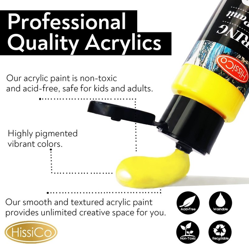 55PCS Acrylic Paint Set - Non Toxic, 36 Rich Pigment Colors gallery