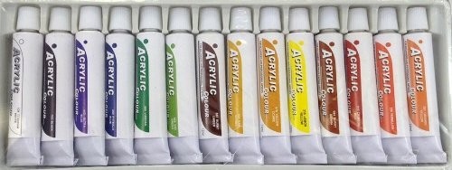 14 Colors Acrylic Paint 12ml Tubes Rainbow Pigments Artist Craft Supply