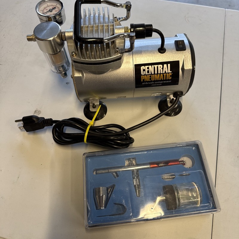 Central Pneumatic Air Compressor And Airbrush Kit – 58 PSI Max Air Pressure