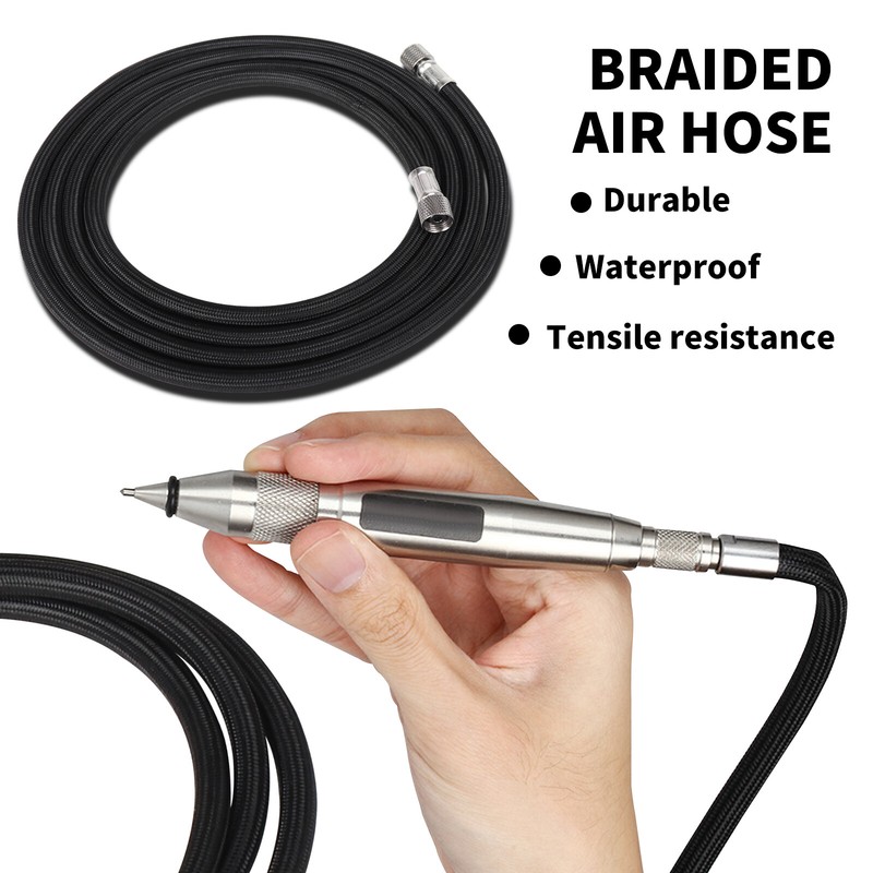 Airbrush Hose with 1/8" BSP Fitting Ends & 1/4" to 1/8" Compressor Adapter gallery