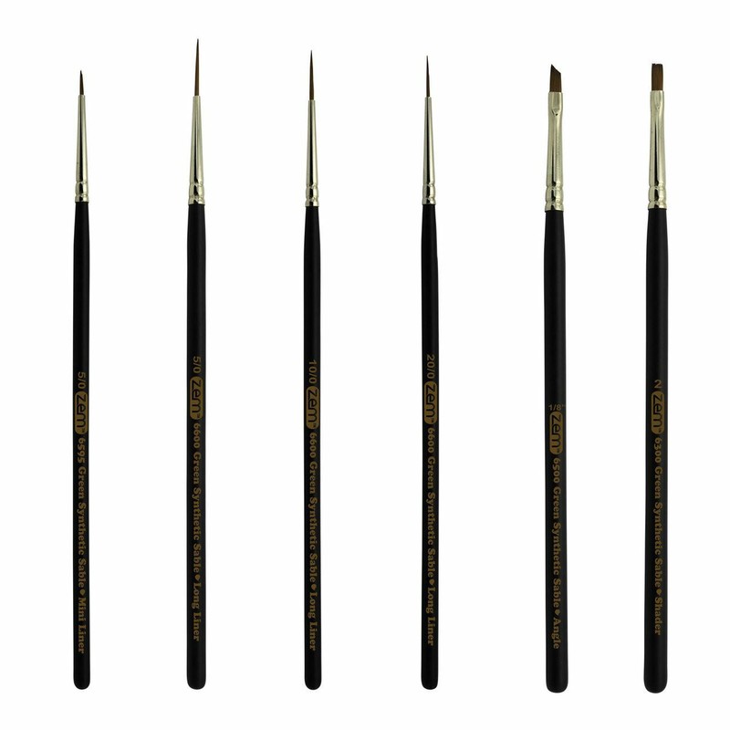 AS-144 Green Sable Synthetics Detail – Liner Combo 6 pcs