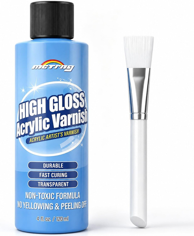 Clear Acrylic Paint Sealer, High Gloss Varnish for Acrylic Painting & Art Craft,