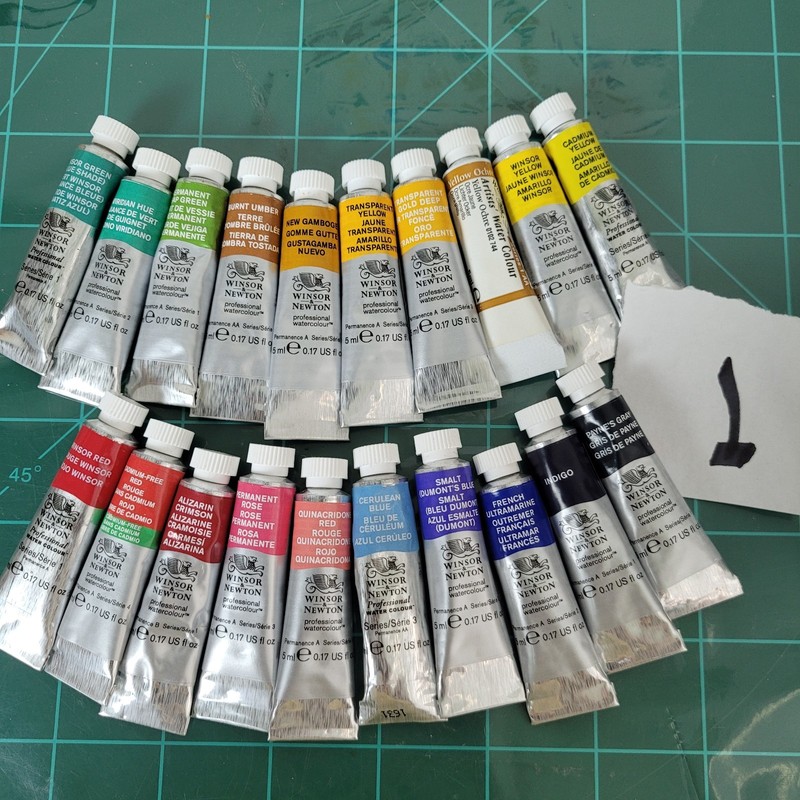 Winsor & Newton Professional Artist Watercolor Paint Lot Of 20/ 5ml NEW