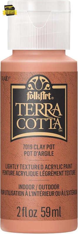 , Clay Pot Assorted Acrylic 2 Fl Oz / 59Ml Terra Cotta Paint for Easy to Apply D