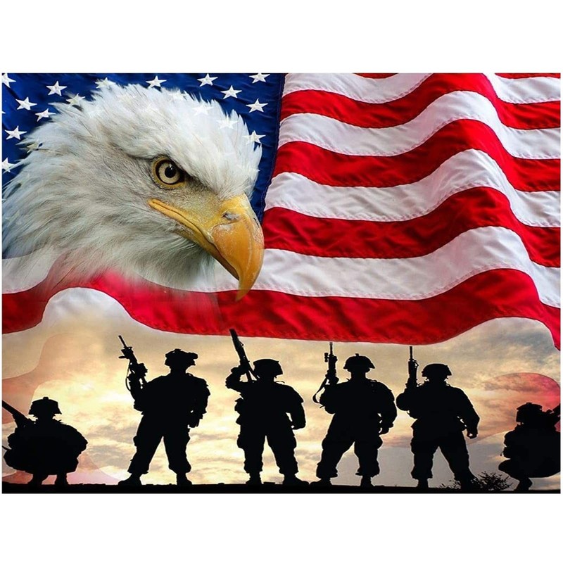 Maripabon 5D Painting by Numbers Kits National Flag Eagle Onesize, Military