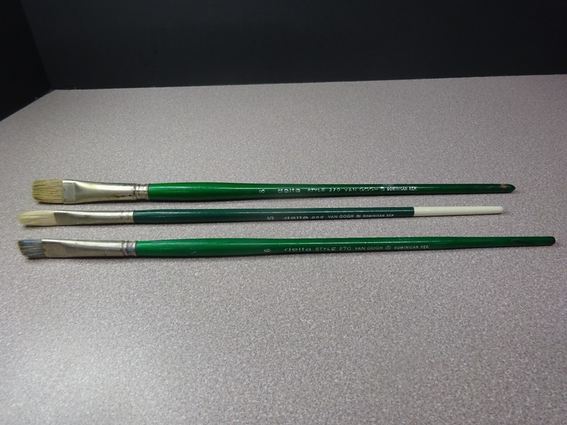 Delta’s Van Gogh Paint Brushes Size 5,6 & 8 Styles 270 & 265, Lot of 3, Vintage