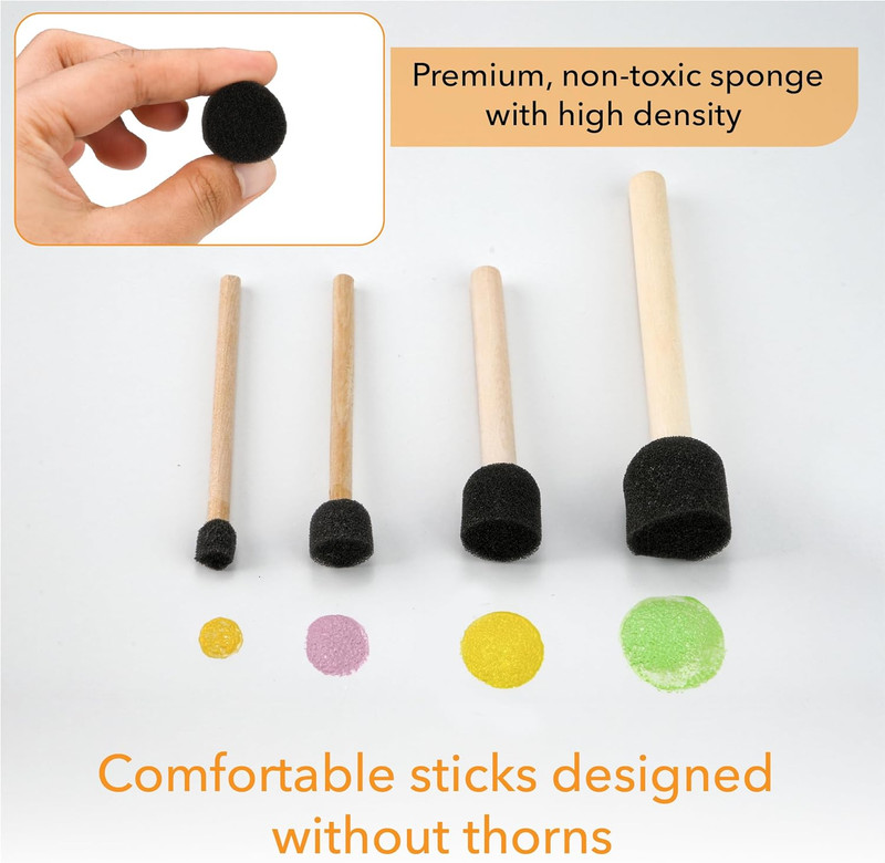 50 Pack Foam Paint Brushes 0.35"- 2", Assorted Sizes, Foam Brushes for Painting gallery