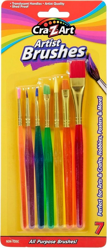 All-Purpose Artist Brushes - 7 Count Set with Flagged Bristles for Acrylic Paint gallery