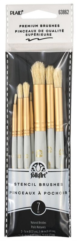 FolkArt Short Handle Stencil Brush Set 7/Pkg- – 3 Pack