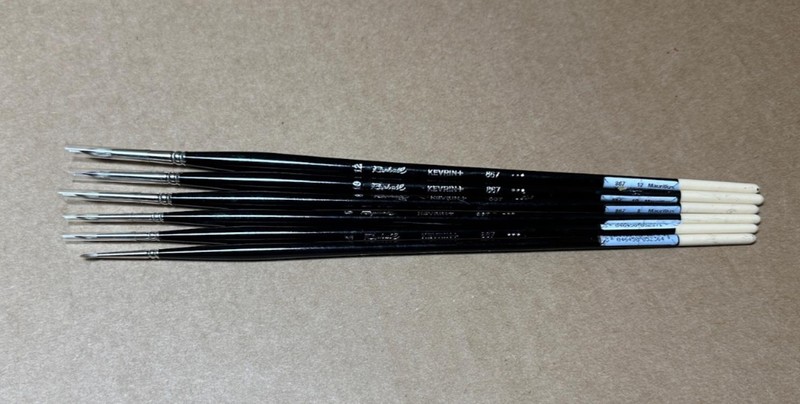 6x Pack Lot Raphael Kevrin Plus Long Handle Filbert Brushes 867 Sizes 2-12