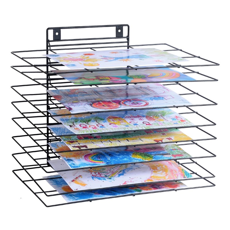 LIAQICHA Premium Iron Art Drying Rack with 8 Removable Shelves for Classroom …