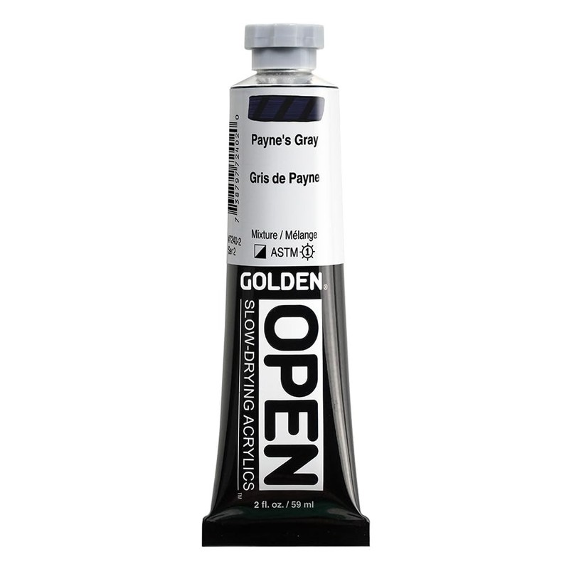 OPEN Slow-Drying Acrylics, Paynes Gray, 2 fl oz. tube, Professional Acrylic P…