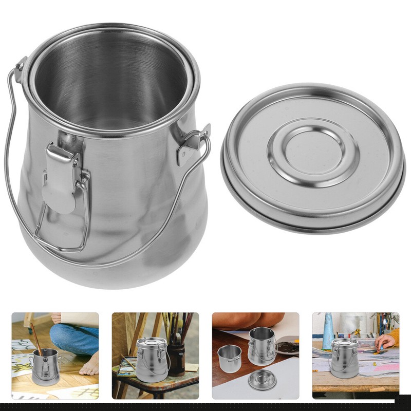 Paint Brush Washer Steel Cleaner Metal Container Painting Brushes Washing Bucket