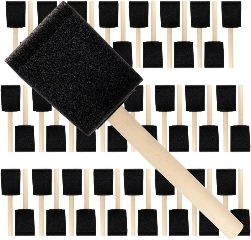 48-Piece Foam Brush Set for Crafts, Painting, Stains, and Glue Applications gallery
