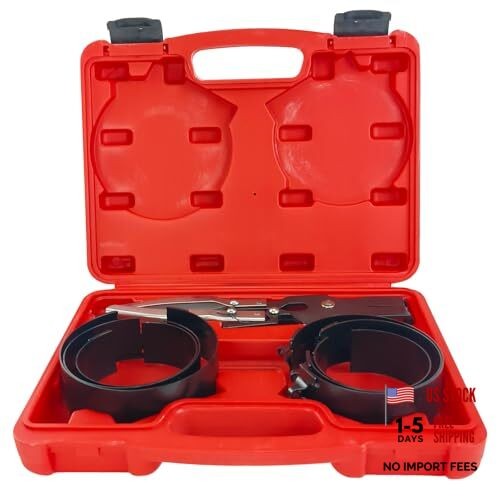 Engine Piston Ring Compressor Kit with Pliers – 6 Adjustable Sleeves (2-7/8″