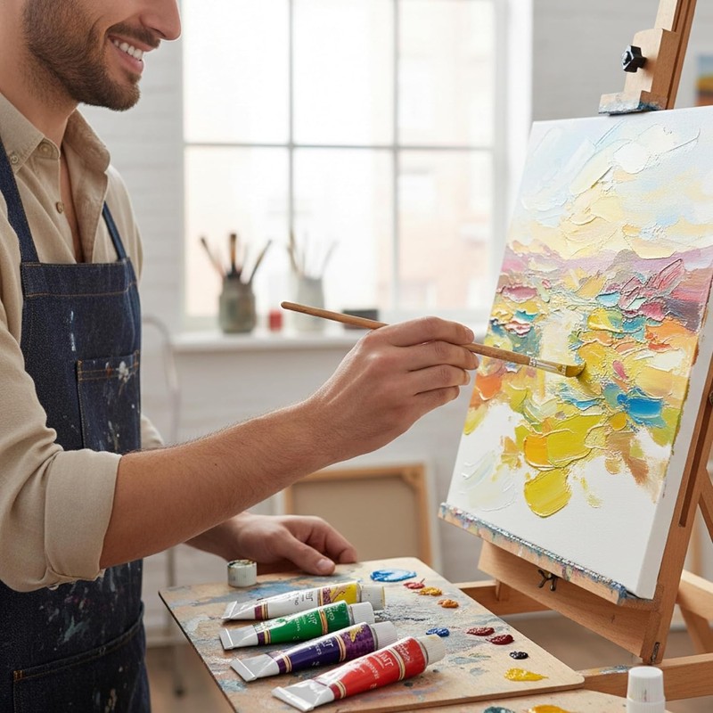 Artist-Grade Oil Paint Set: 12 Vivid Colors in 12ml Tubes for Vibrant Creations gallery