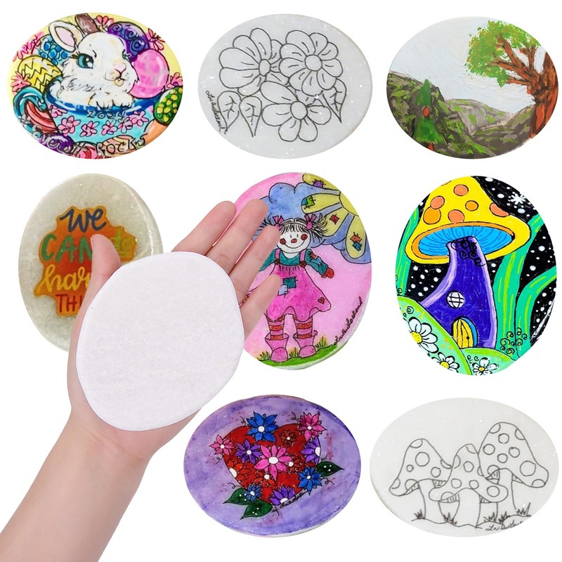 12 Pieces Rocks for Painting, 3-4 Inch Painting Rocks, DIY Painting Stones, S…